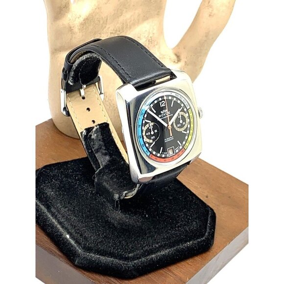 Royce Men's Watch Vintage 1970s Swiss Manual Wind Chronograph Rainbow Bl… - Picture 2 of 15
